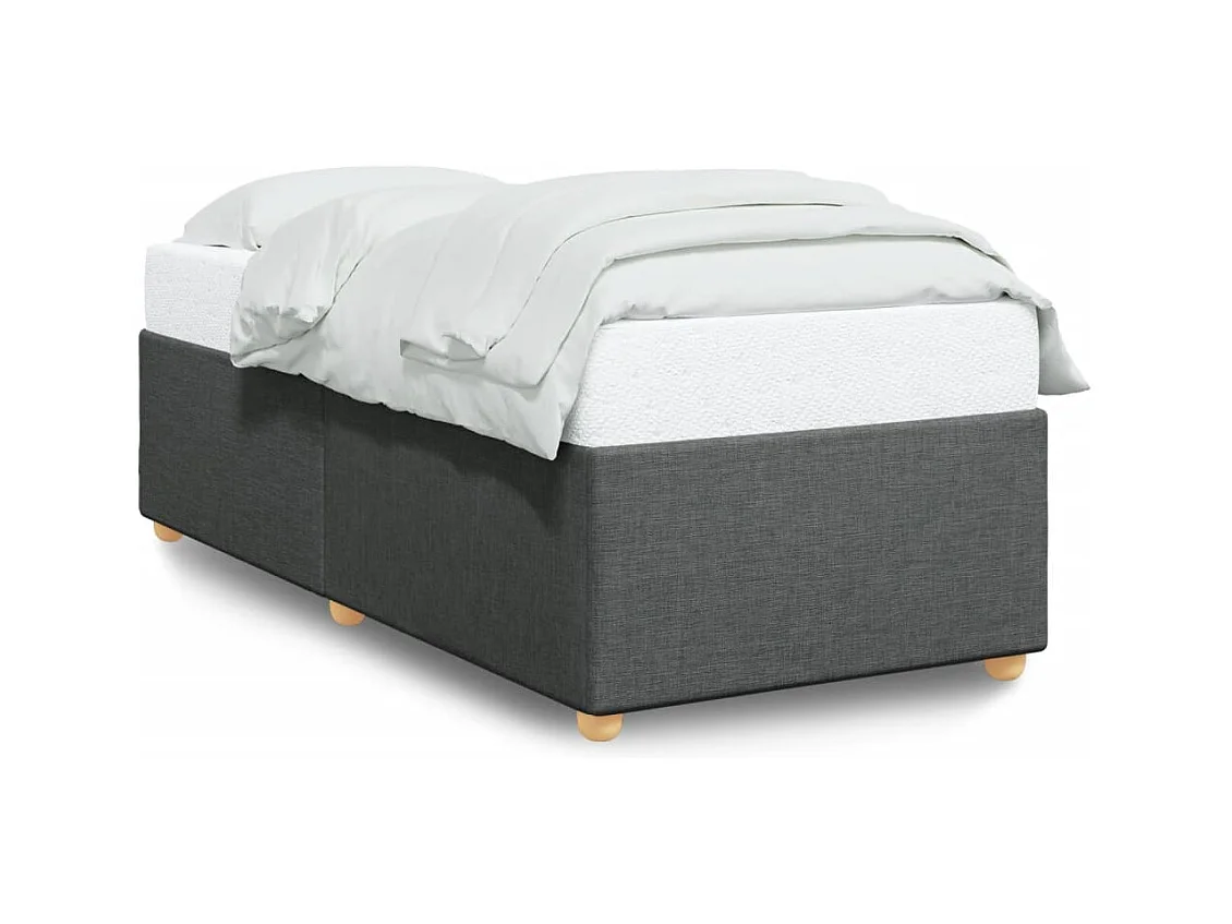 Struttura letto senza materasso tessuto grigio scuro 100x200 cm