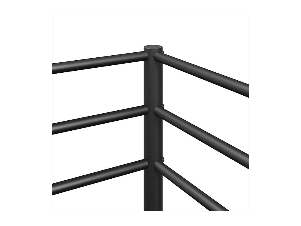 Letto a castello senza materasso nero 100x190 cm acciaio