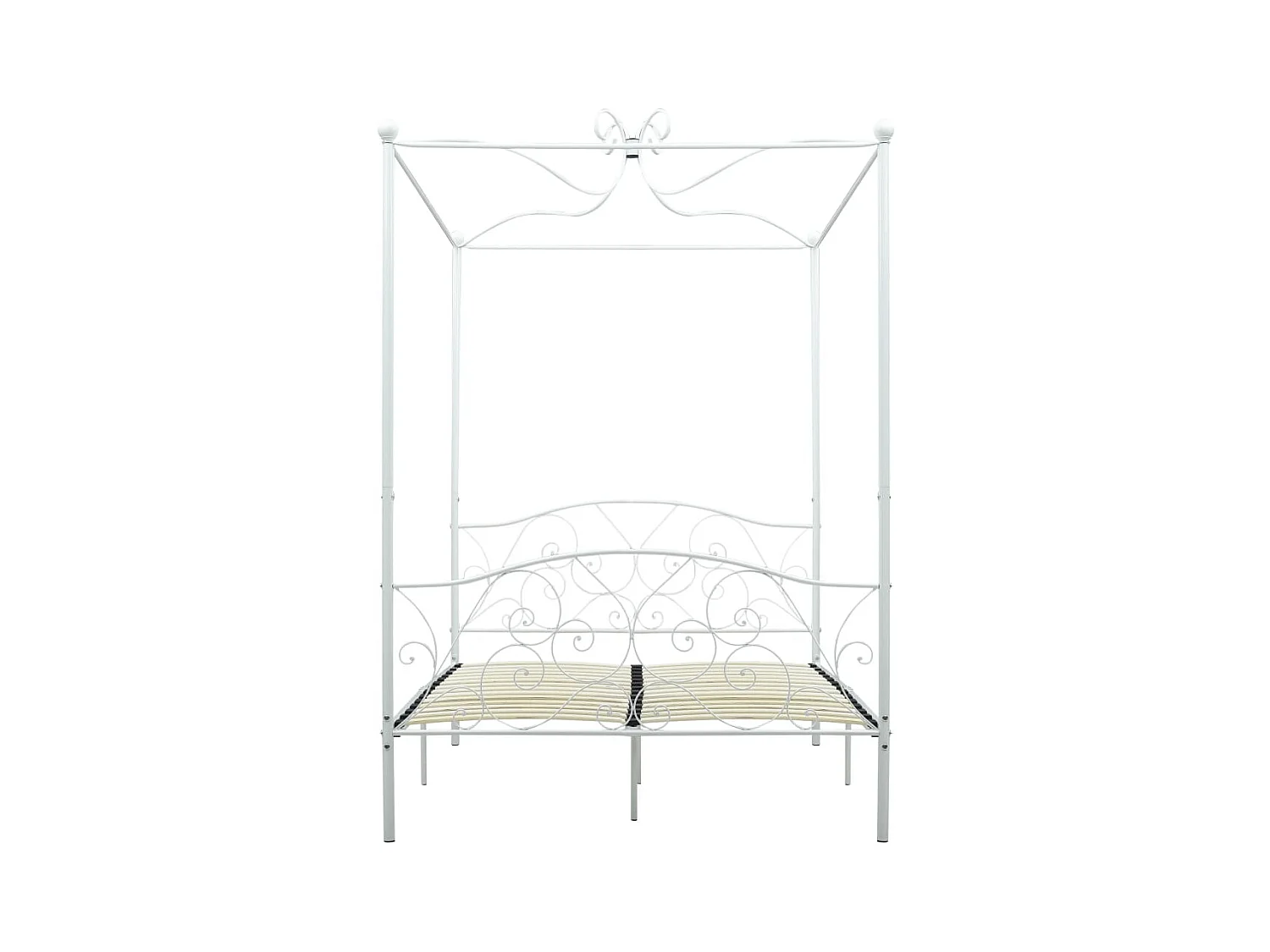Struttura letto senza materasso con baldacchino bianco 140x200 cm in metallo