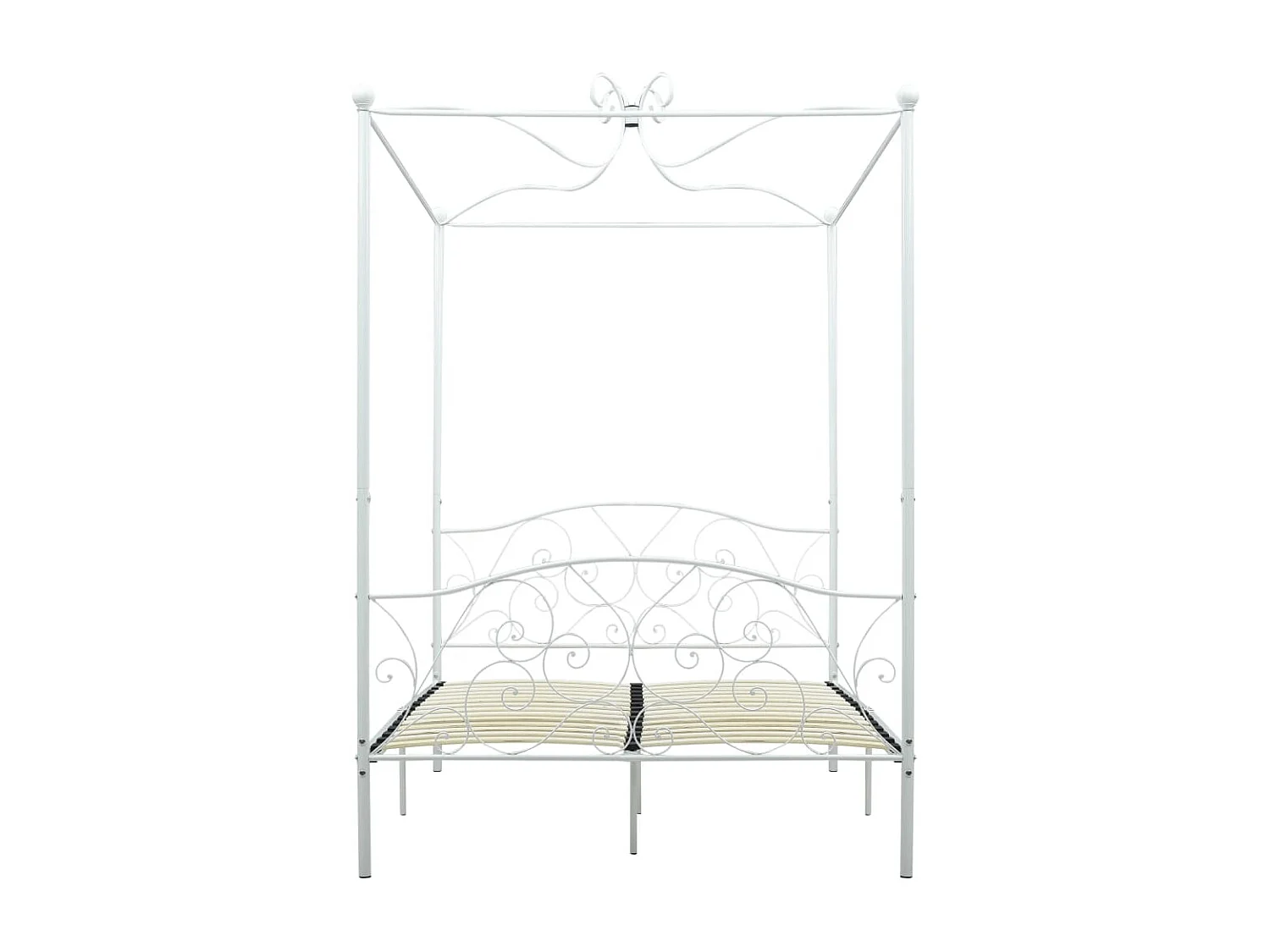 Struttura letto senza materasso con baldacchino bianco 140x200 cm in metallo