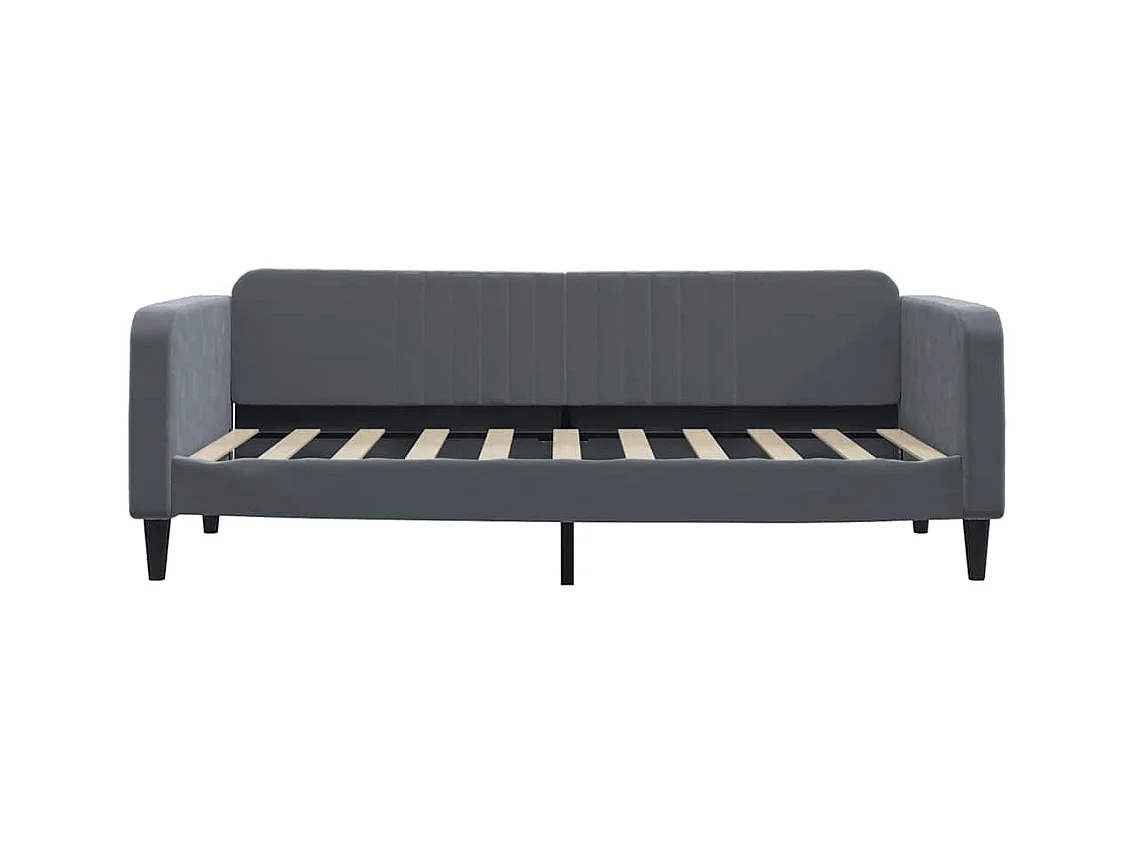 Lit de repos gris foncé 90x190 cm velours