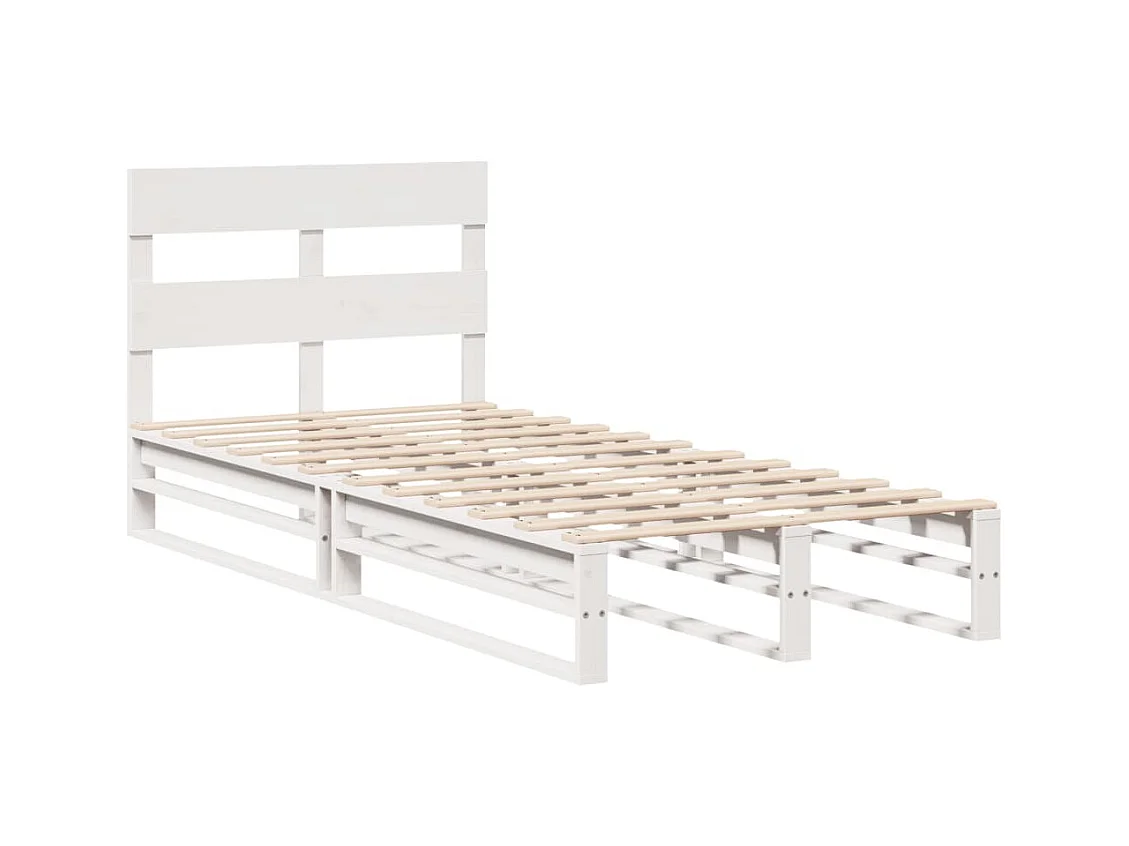 Estructura de cama sin colchón blanca 90x200 cm madera maciza de pino