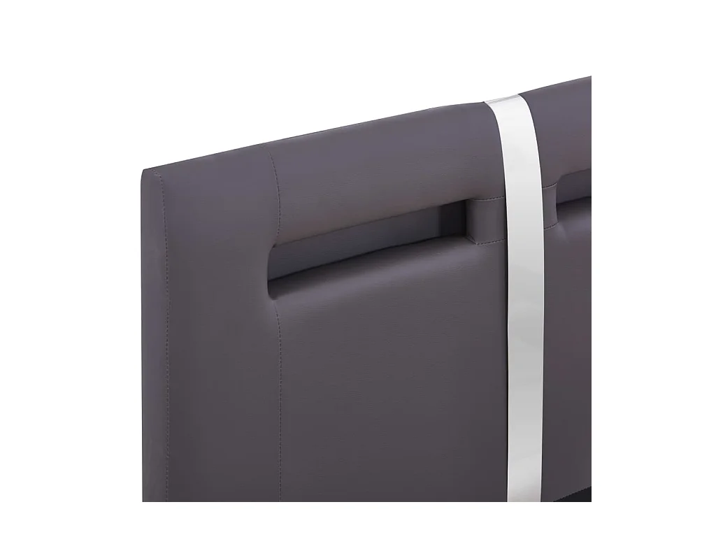 Bedframe met LED zonder matras grijs kunstleer 90x200 cm