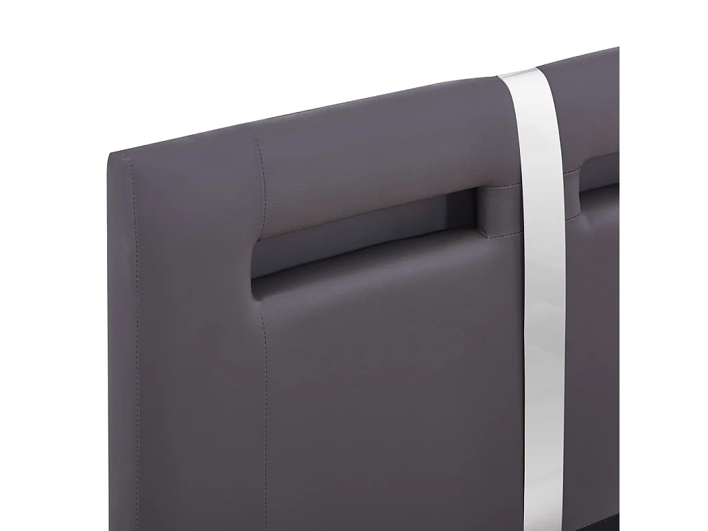 Cadre de lit avec LED sans matelas gris similicuir 90x200 cm