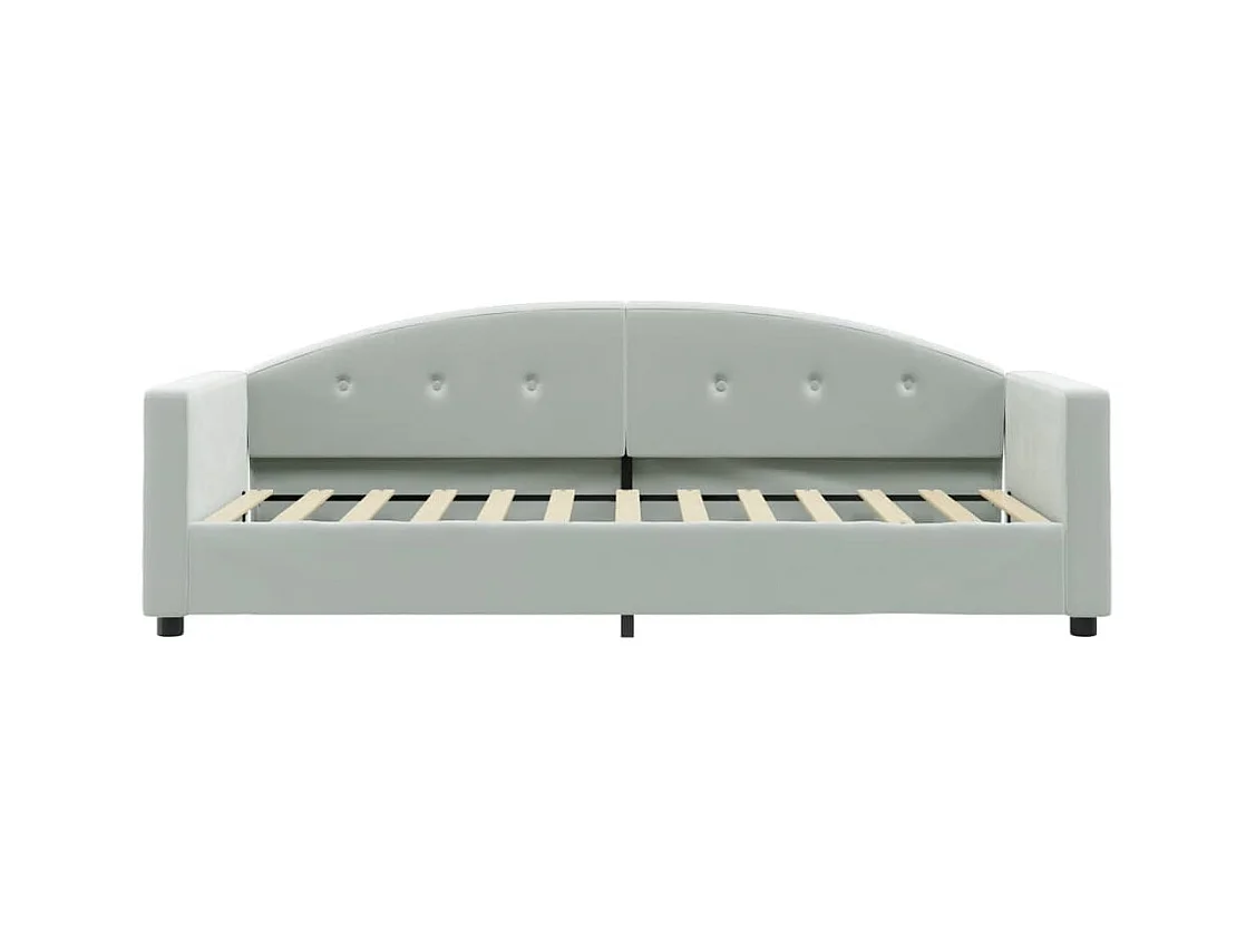 Tagesbett mit hellgrauer 80x200 cm Samtmatratze