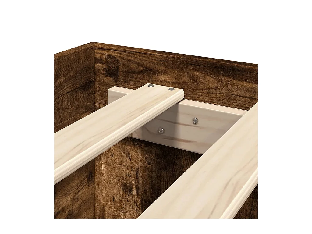 Estructura de cama sin colchón roble ahumado 140x190 cm madera de ingeniería