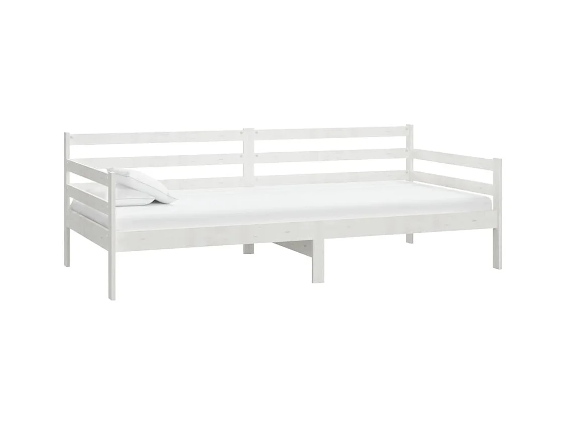 Dagbed met matras 90x200 cm Wit Massief grenenhout
