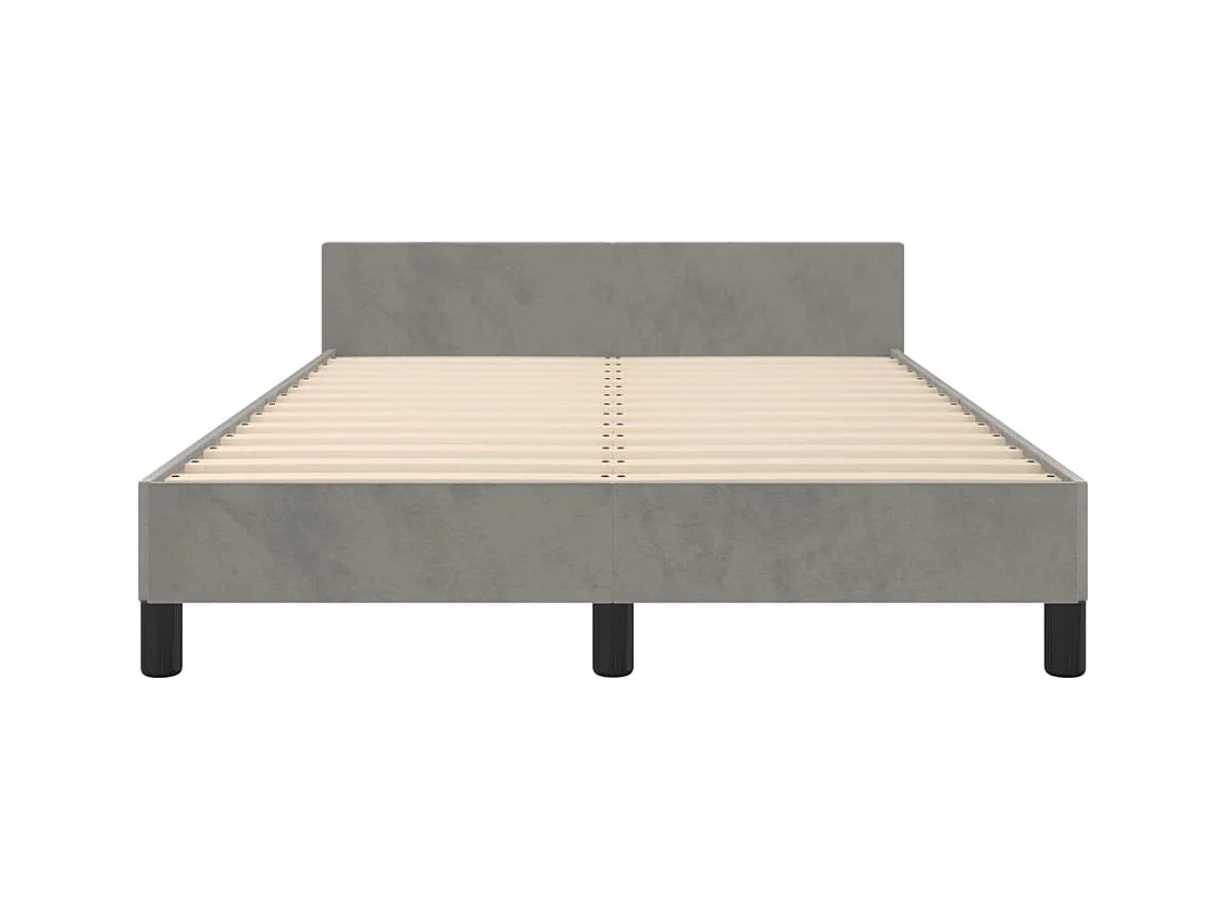 Bedframe zonder matras lichtgrijs 120x200 cm fluweel