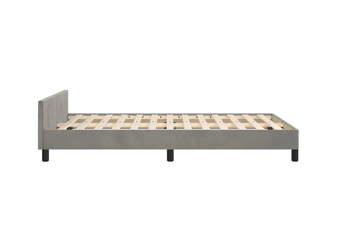 Bedframe zonder matras lichtgrijs 120x200 cm fluweel