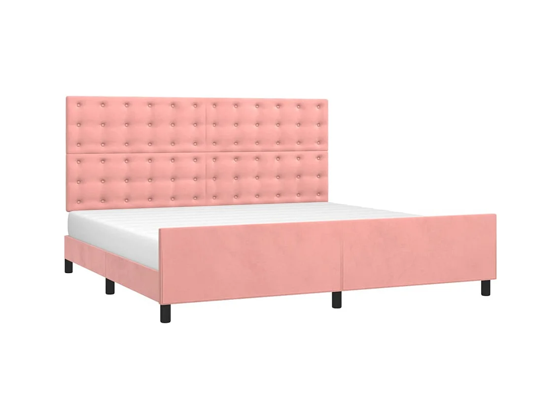 Bedframe zonder matras roze 200x200 cm fluweel