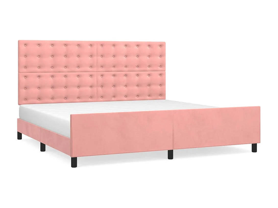 Cadre de lit sans matelas rose 200x200 cm velours