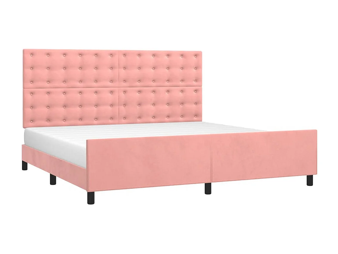 Cadre de lit sans matelas rose 200x200 cm velours