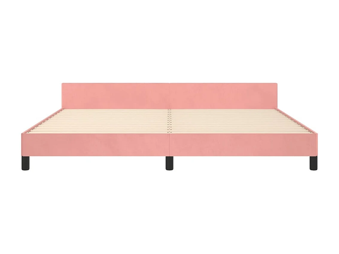 Cadre de lit sans matelas rose 200x200 cm velours