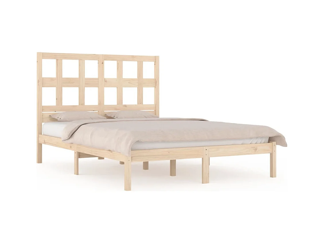 Cadre de lit sans matelas 200x200 cm bois massif de pin