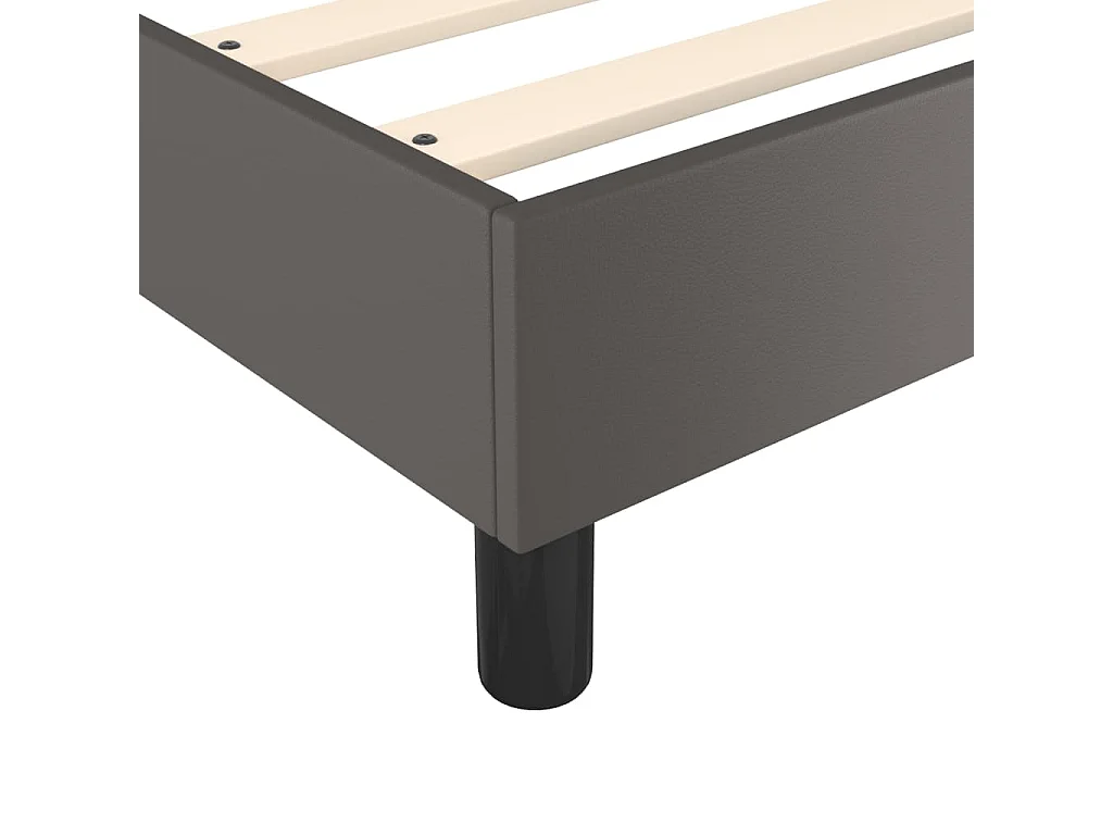 Estructura de cama sin colchón gris 200x200 cm polipiel