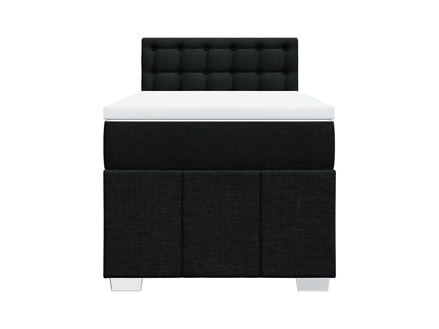 Sommier à lattes de lit avec matelas Noir 90x190 cm Tissu