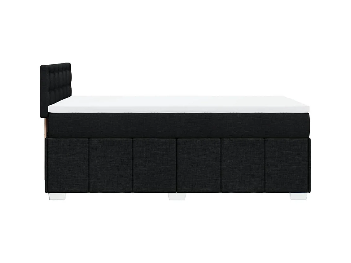 Sommier à lattes de lit avec matelas Noir 90x190 cm Tissu