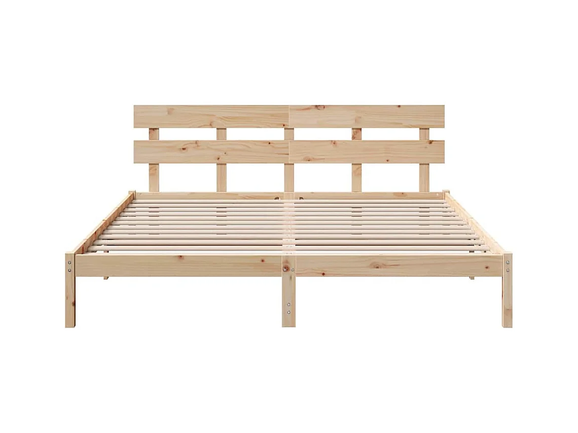 Bruin bedframe 180 x 200 cm massief grenenhout