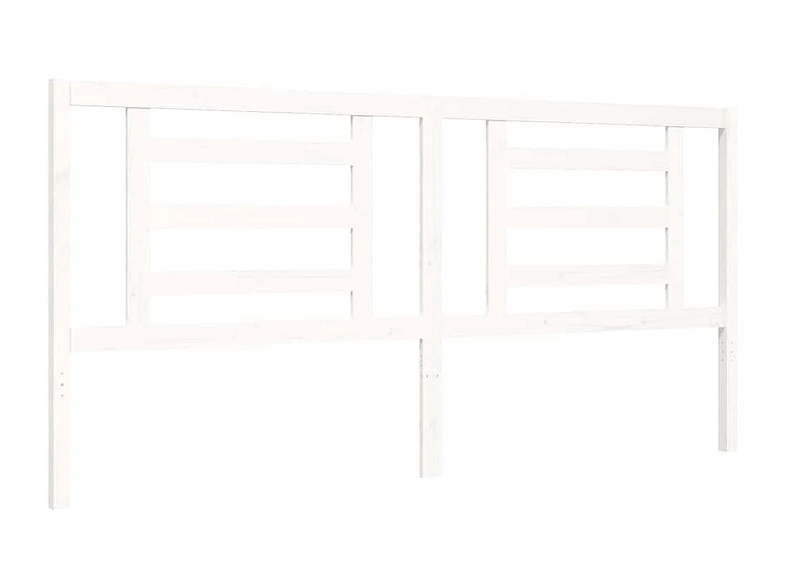 Cadre de lit sans matelas blanc 200x200 cm bois massif de pin