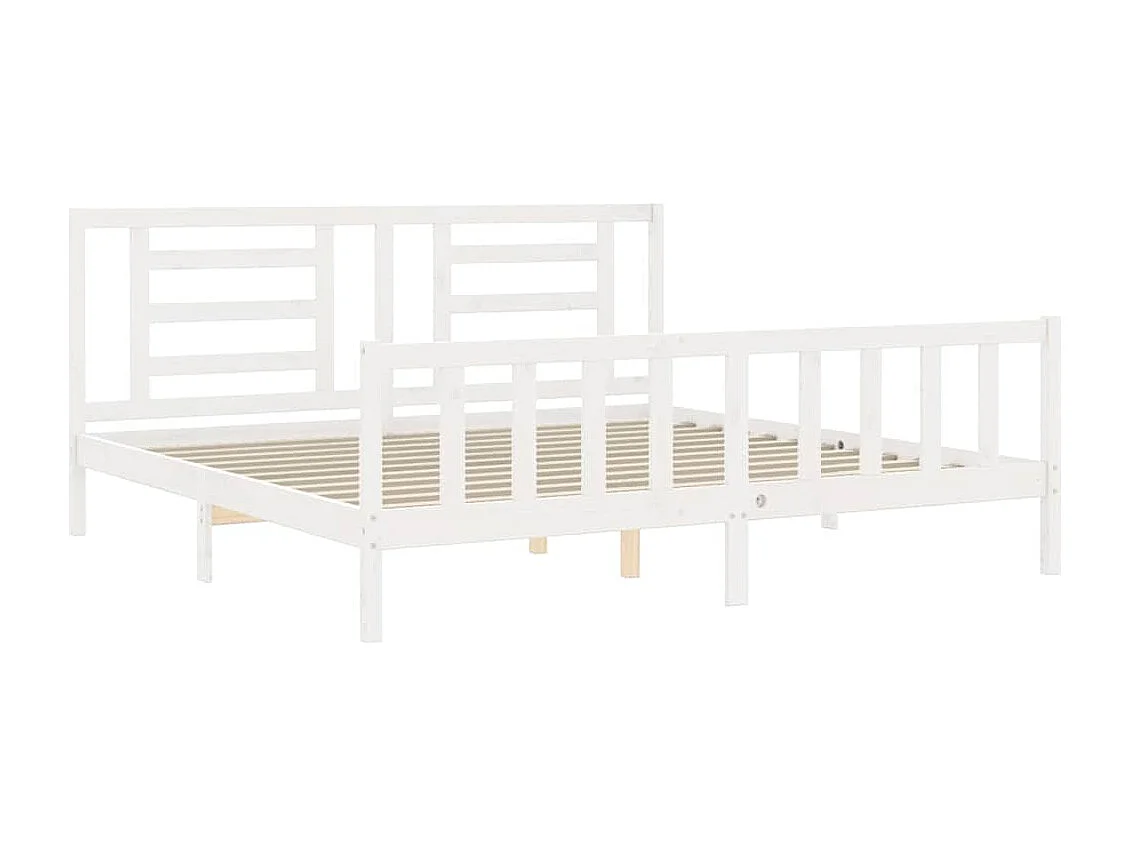 Struttura letto senza materasso bianco 200x200 cm in legno massello di pino
