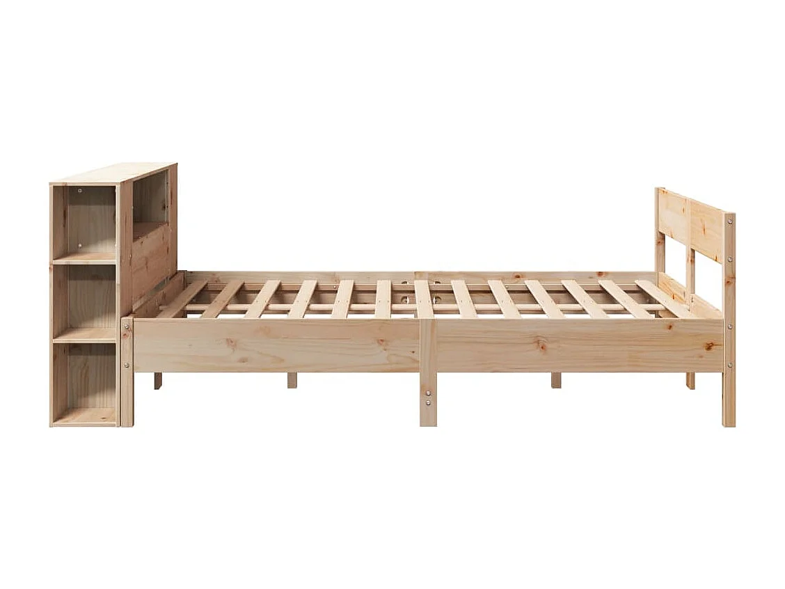 Letto a libreria senza materasso 120x190 cm in legno massello di pino