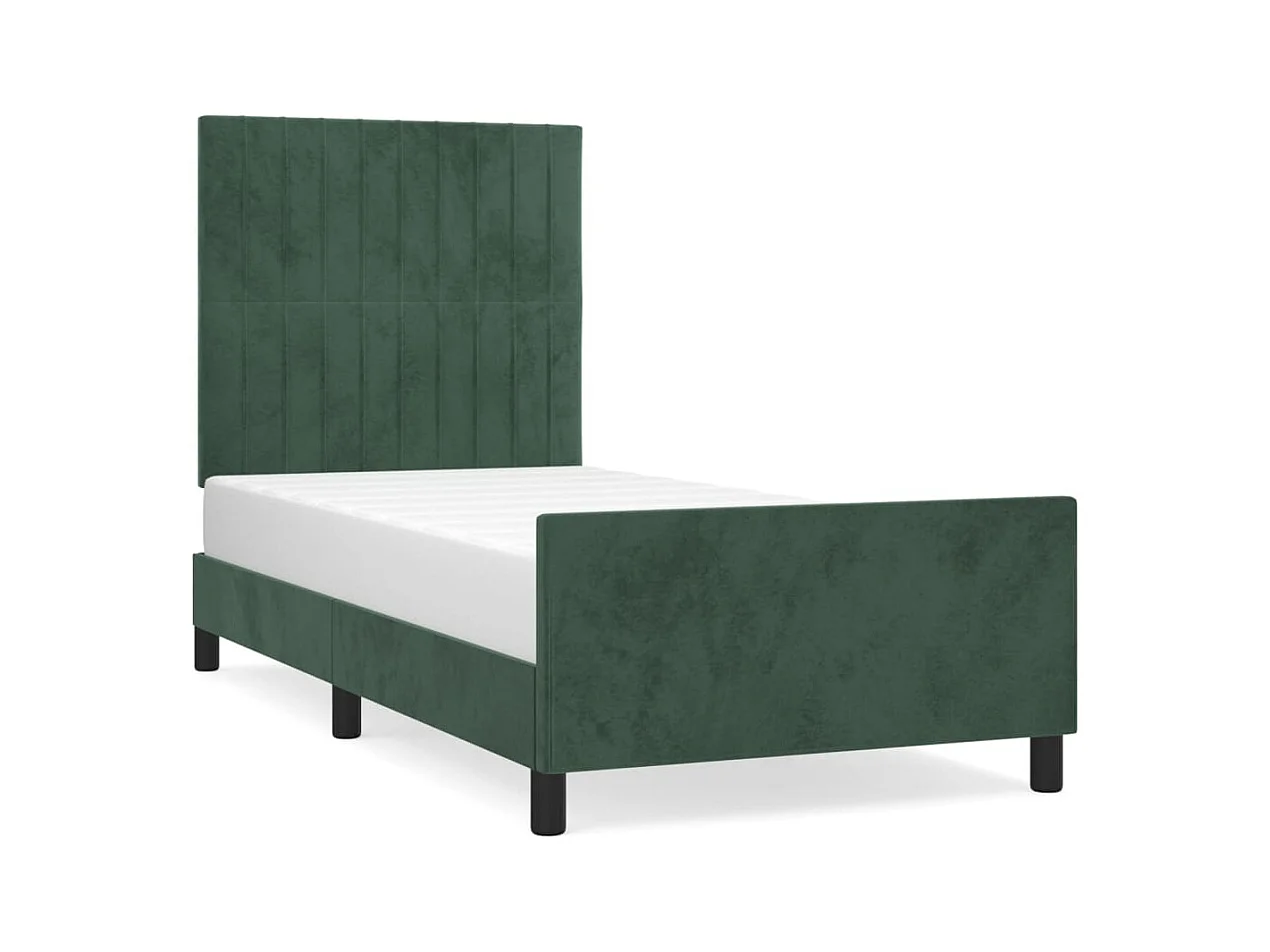 Estructura de cama verde oscuro sin colchón 90x190 cm terciopelo