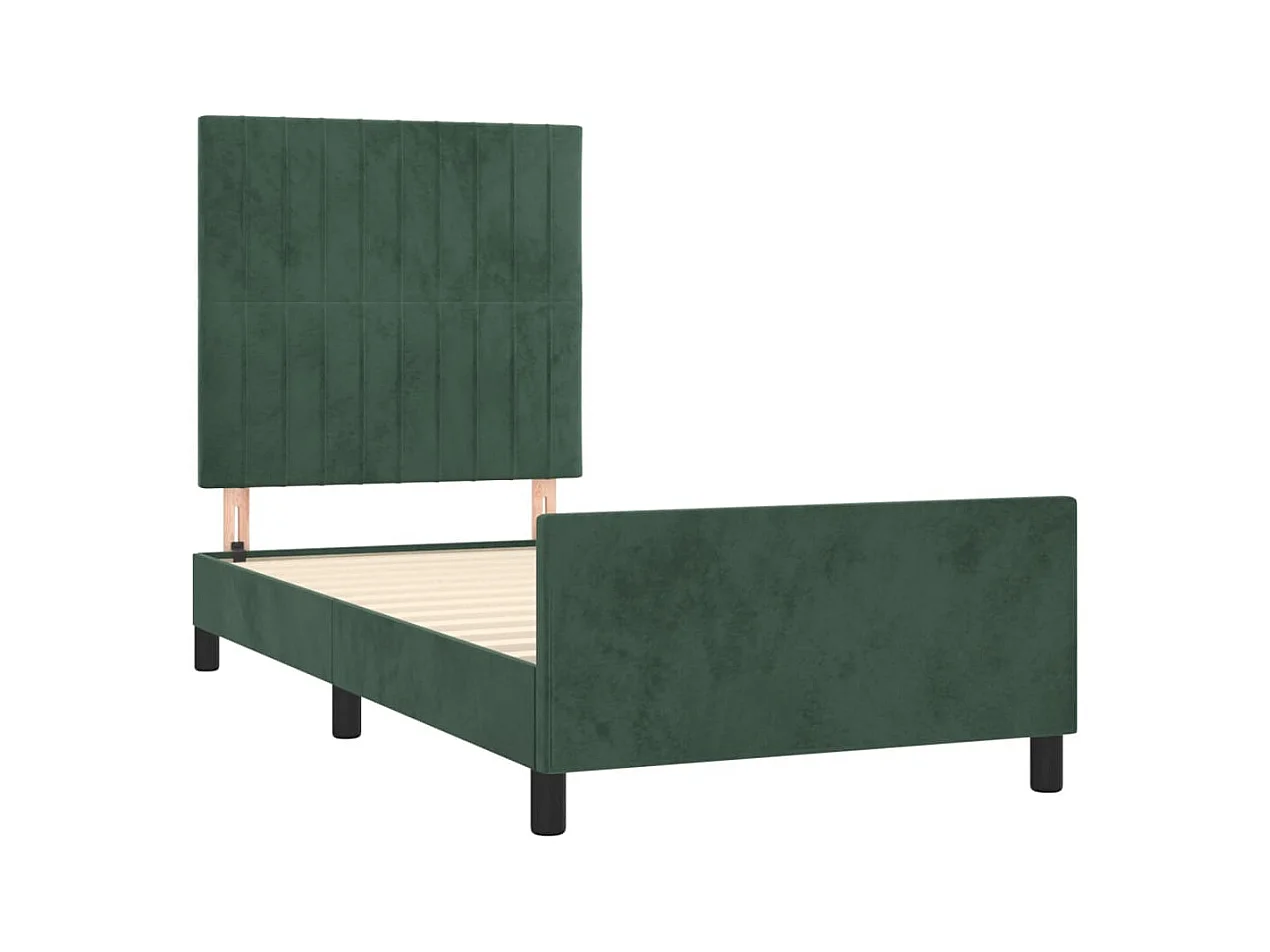 Estructura de cama verde oscuro sin colchón 90x190 cm terciopelo