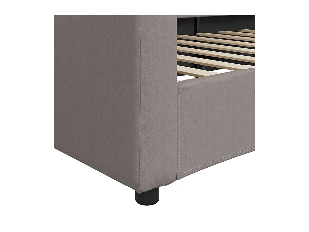 Lit de repos taupe 100x200 cm tissu