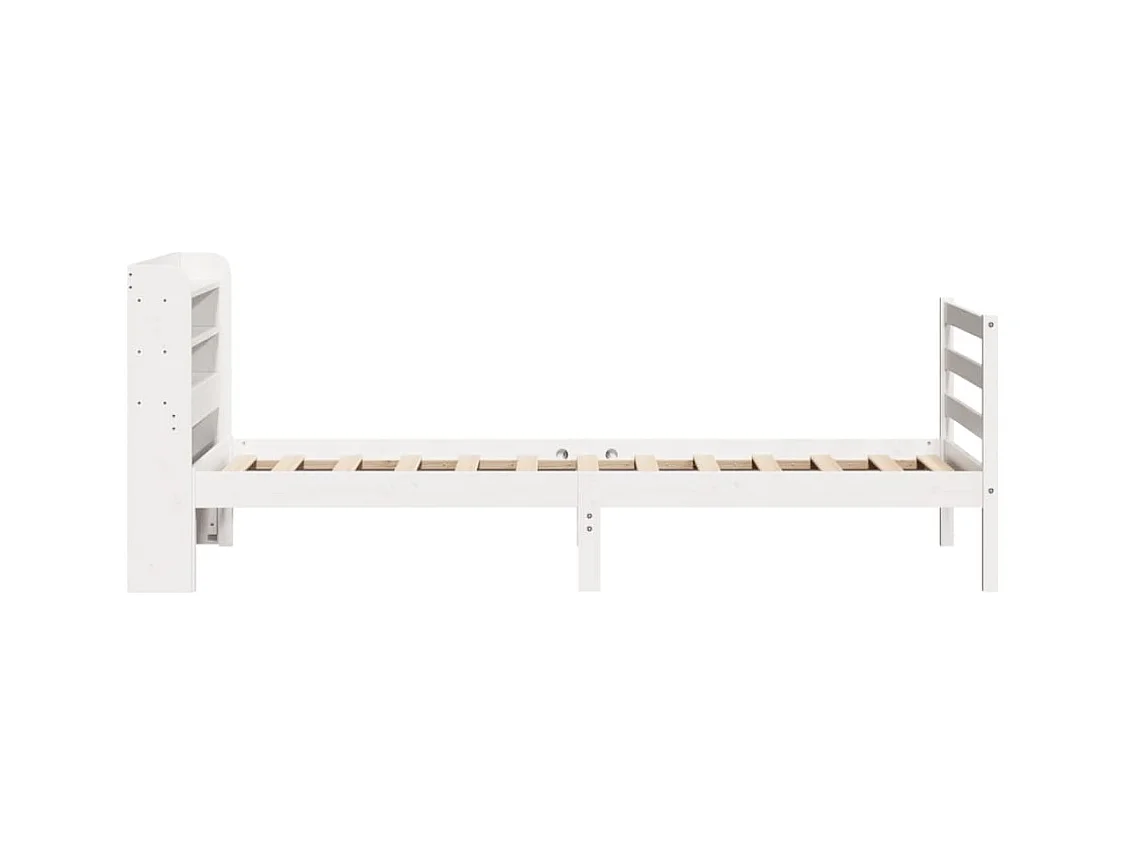 Bedframe met hoofdbord zonder matras wit 75x190 cm