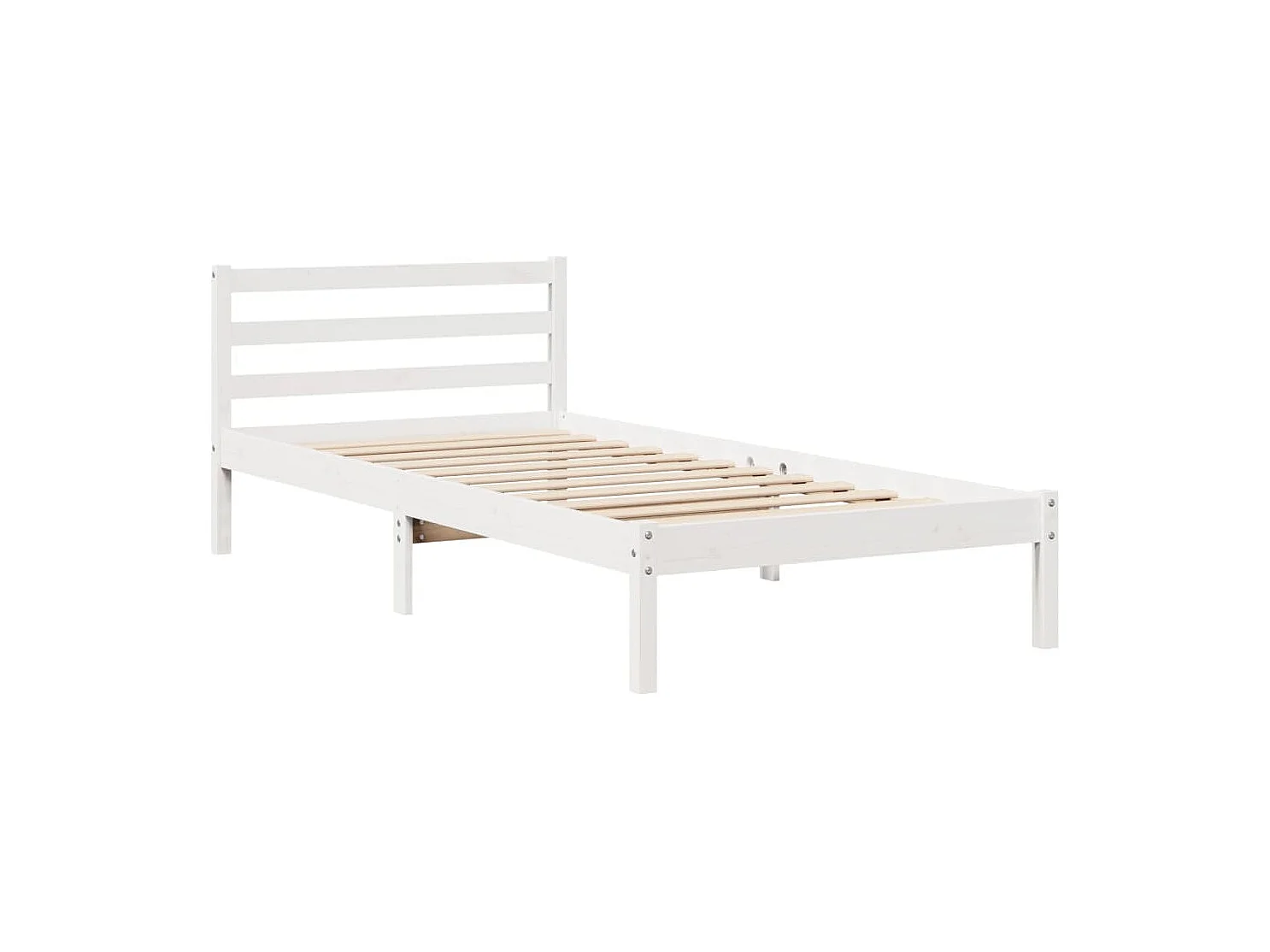 Bedframe met hoofdbord zonder matras wit 75x190 cm