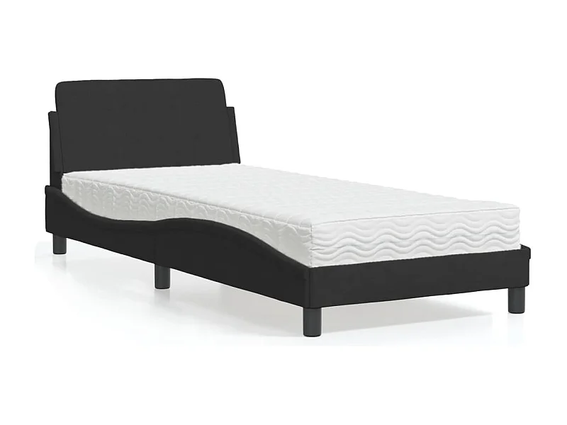 Bed met zwarte fluwelen matras 90x190 cm
