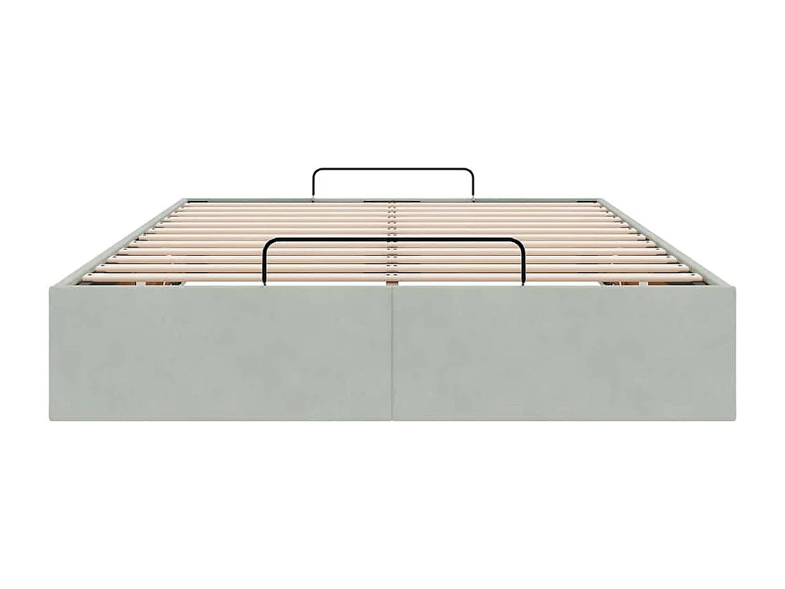 Ottomaanse bedframe zonder matras lichtgrijs 120x200 cm fluweel
