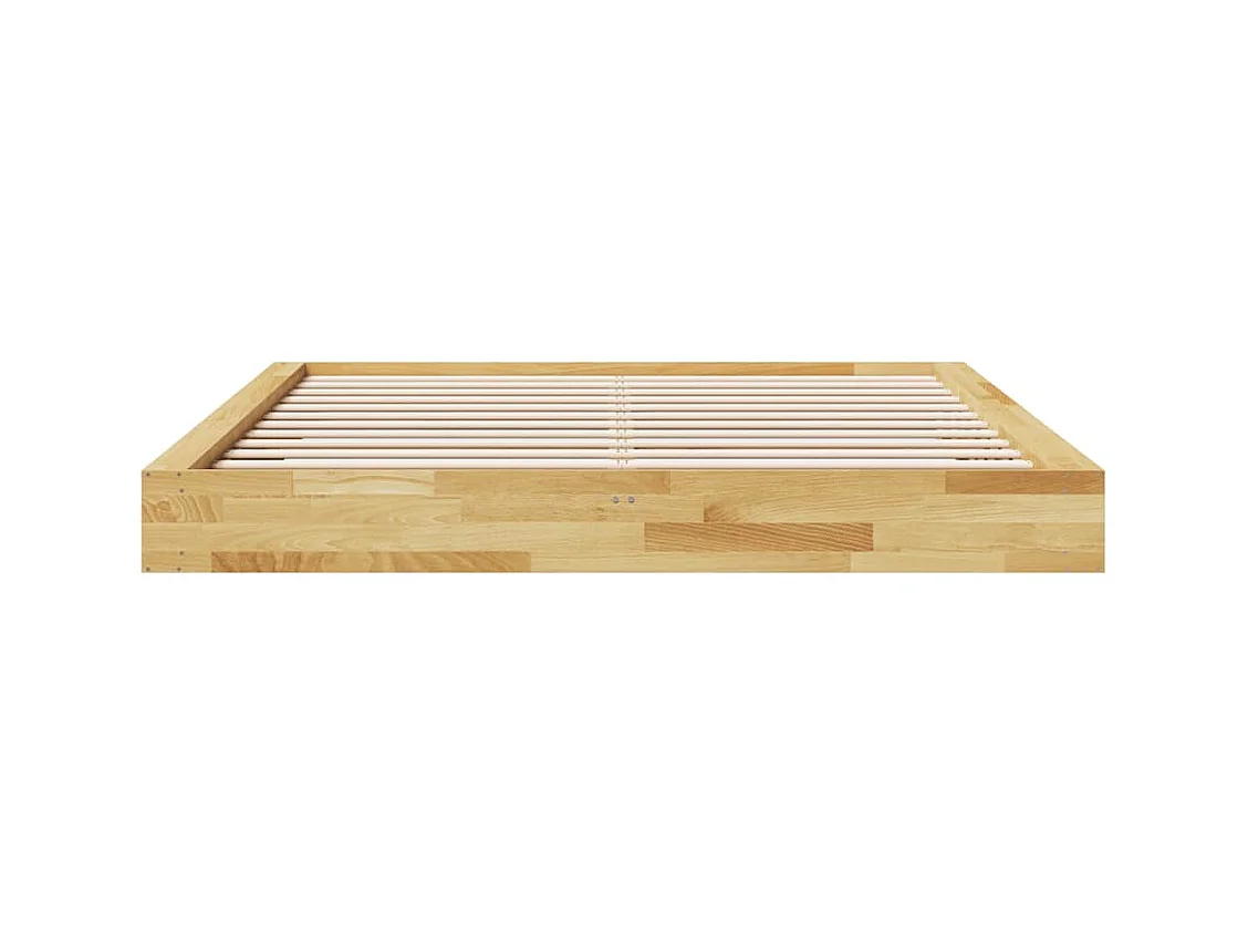 Cadre de lit sans matelas 180x200 cm bois massif de chêne