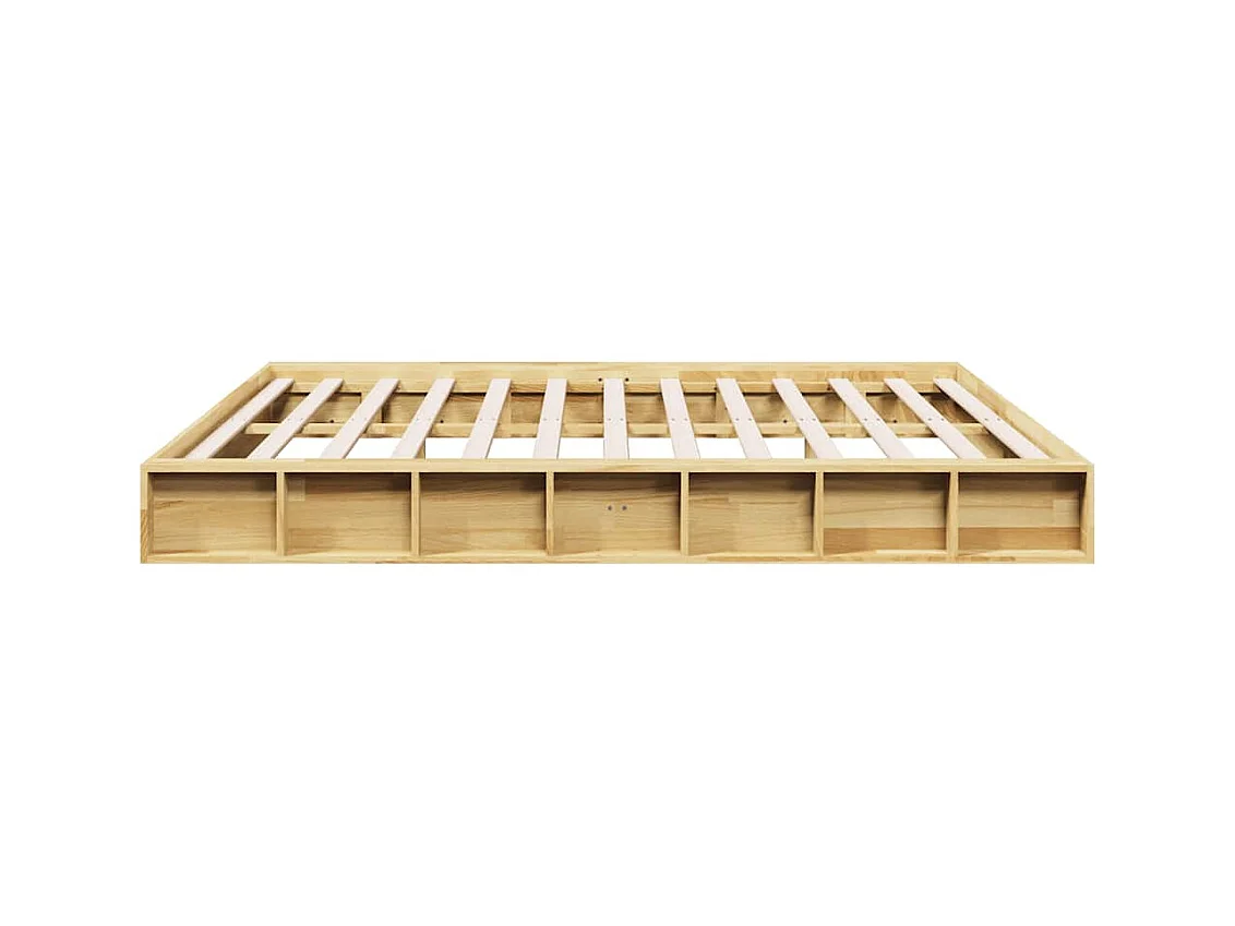 Cadre de lit sans matelas 180x200 cm bois massif de chêne