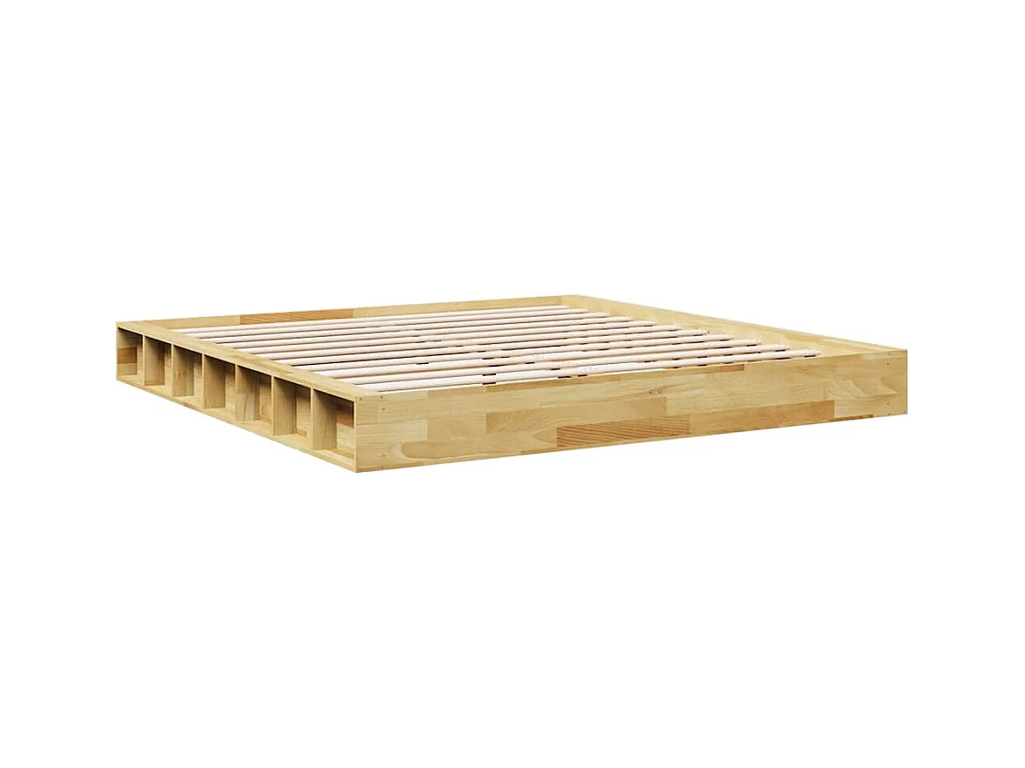 Cadre de lit sans matelas 180x200 cm bois massif de chêne