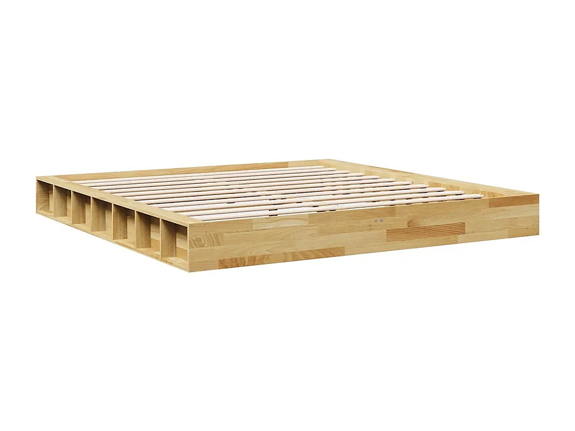 Cadre de lit sans matelas 180x200 cm bois massif de chêne