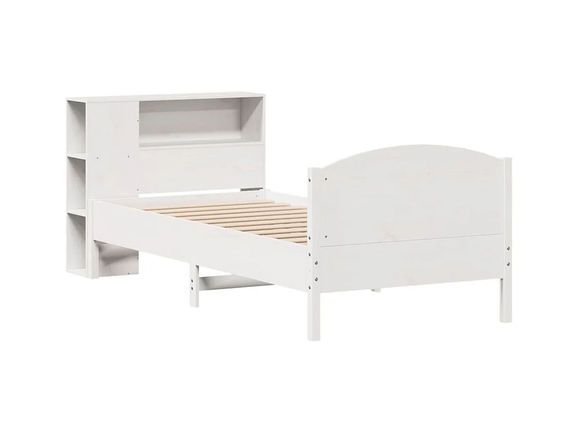 Wit boekenkastbed zonder matras 100x200 cm massief grenenhout