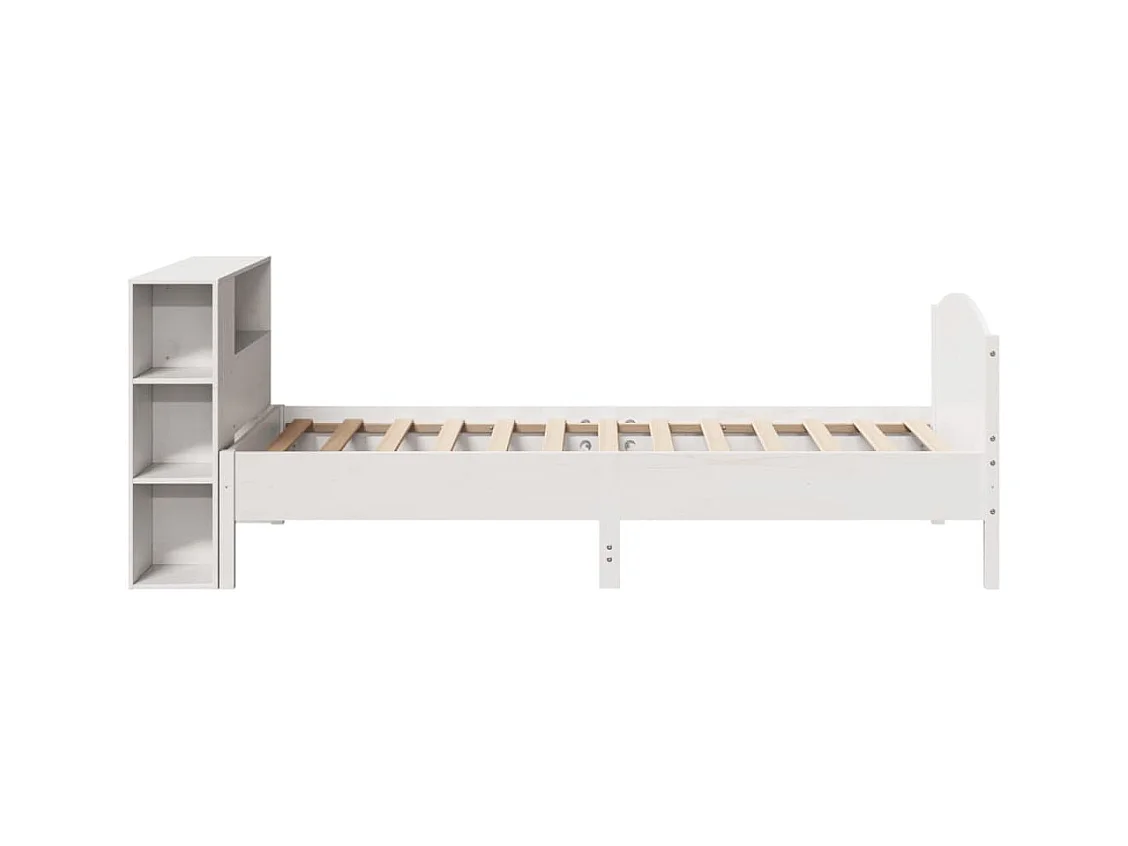 Wit boekenkastbed zonder matras 100x200 cm massief grenenhout