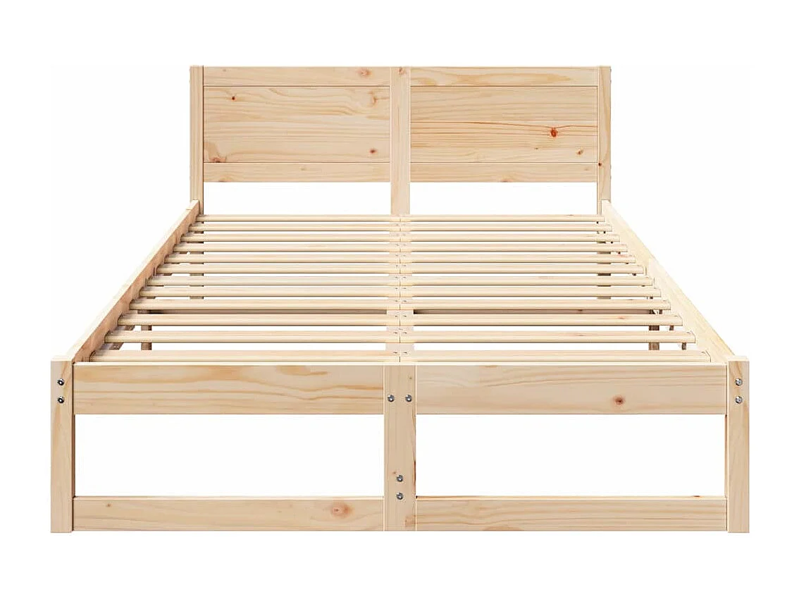 Estructura de cama marrón 120 x 200 cm madera maciza de pino