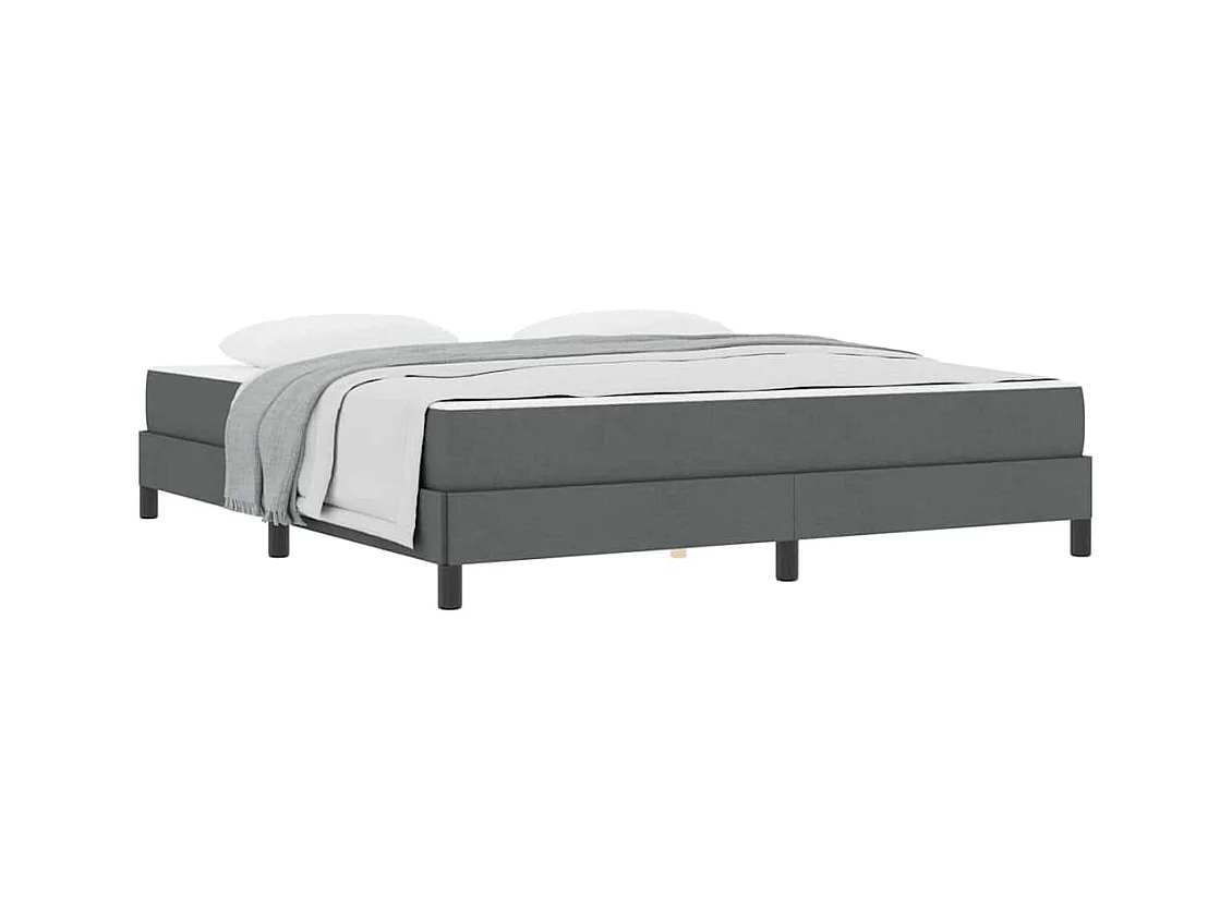 Letto a molle con materasso Tessuto grigio scuro 180 x 200 cm