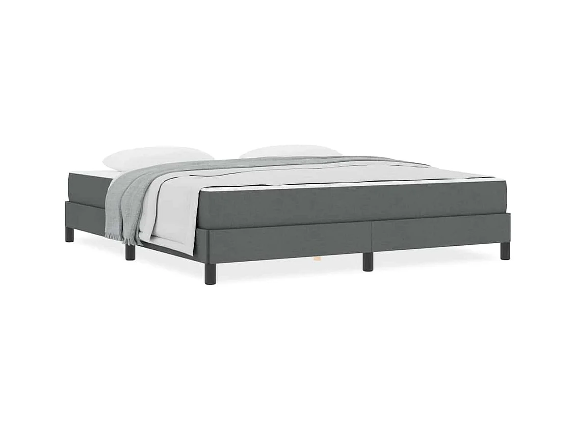 Letto a molle con materasso Tessuto grigio scuro 180 x 200 cm