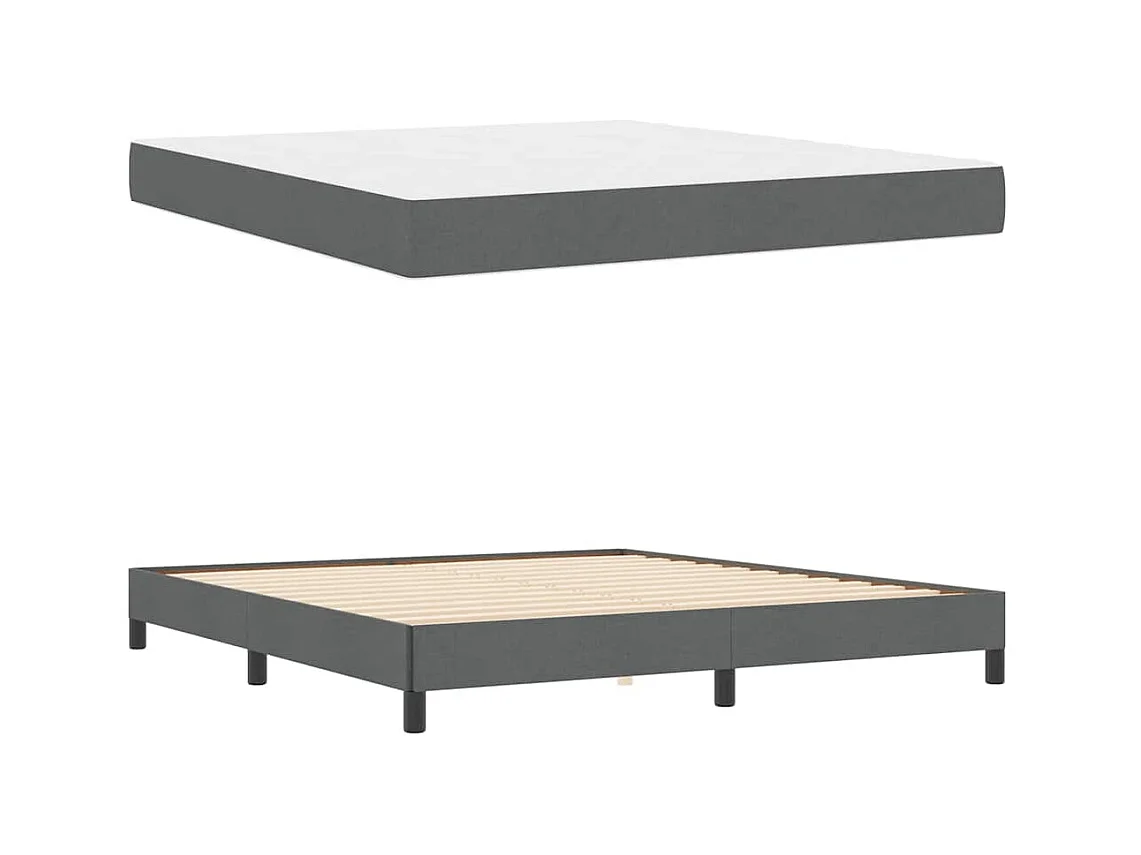 Letto a molle con materasso Tessuto grigio scuro 180 x 200 cm