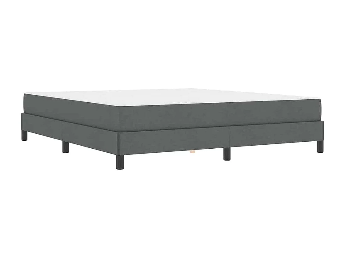 Lit à ressorts avec matelas Gris foncé 180 x 200 cm tissu