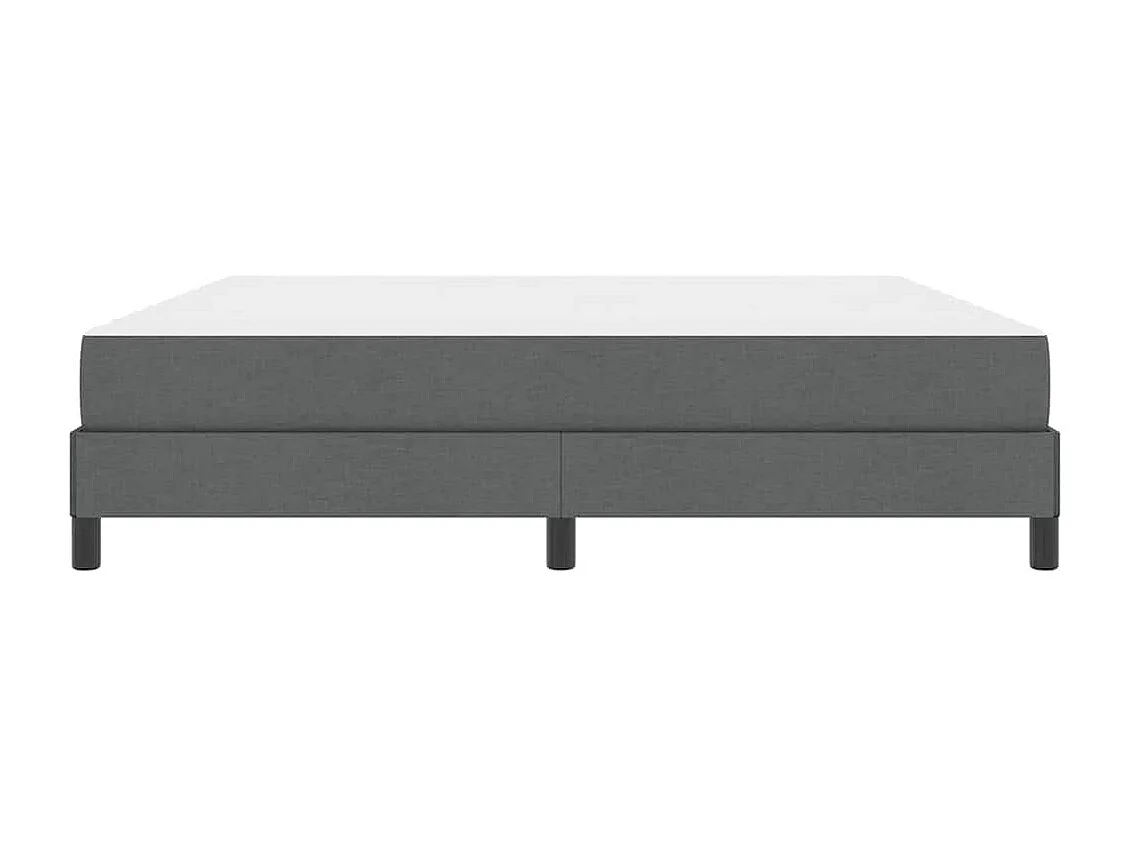 Lit à ressorts avec matelas Gris foncé 180 x 200 cm tissu
