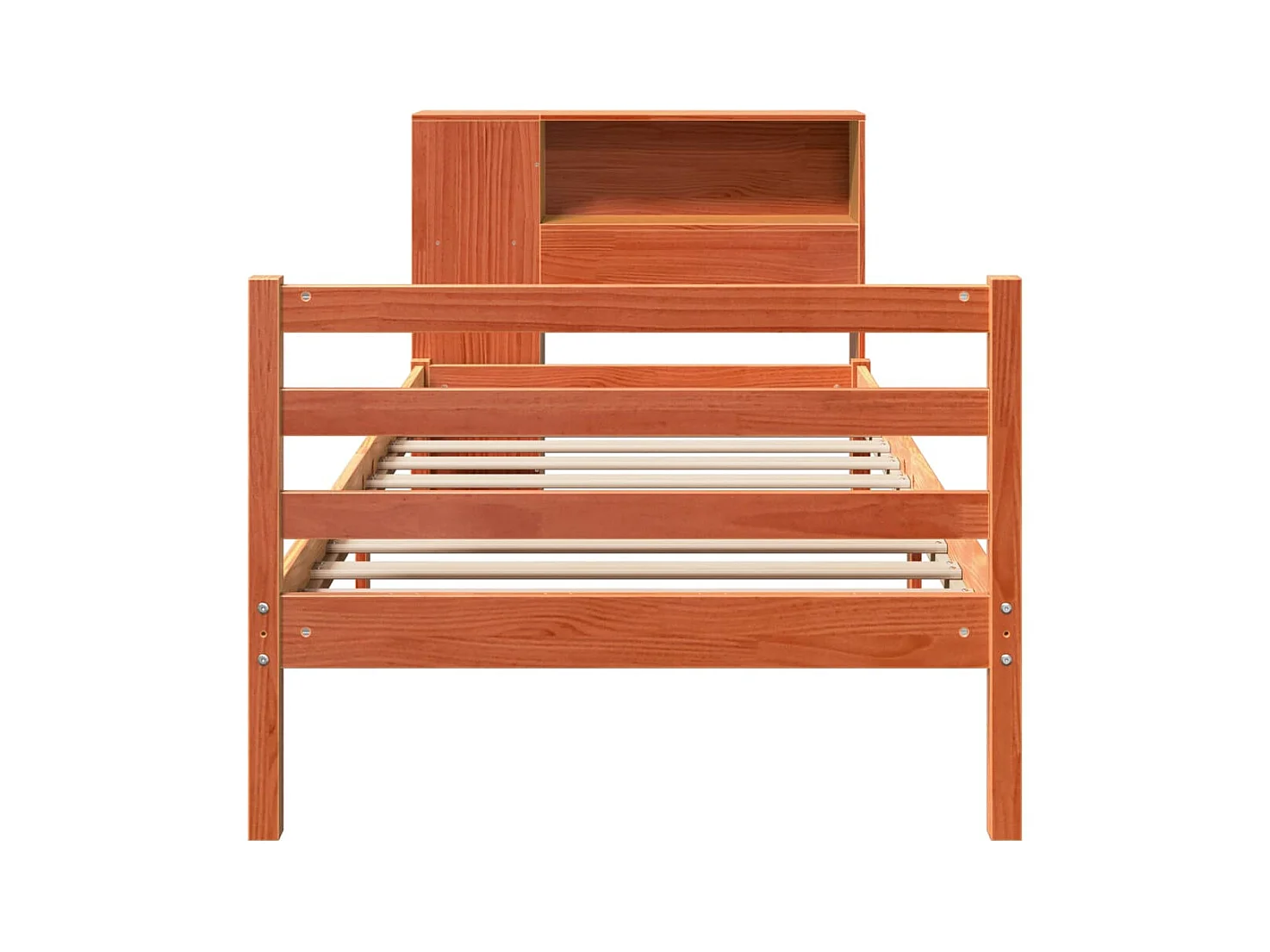 Boekenkastbed zonder matras, bruine was, 100x200cm, massief hout