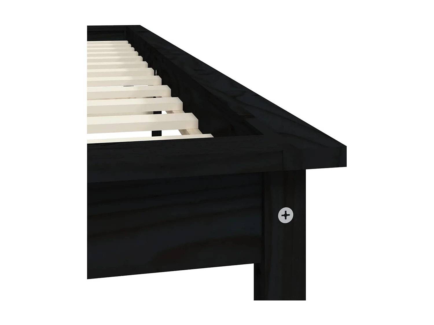 Struttura letto senza materasso nero 160x200 cm legno massello