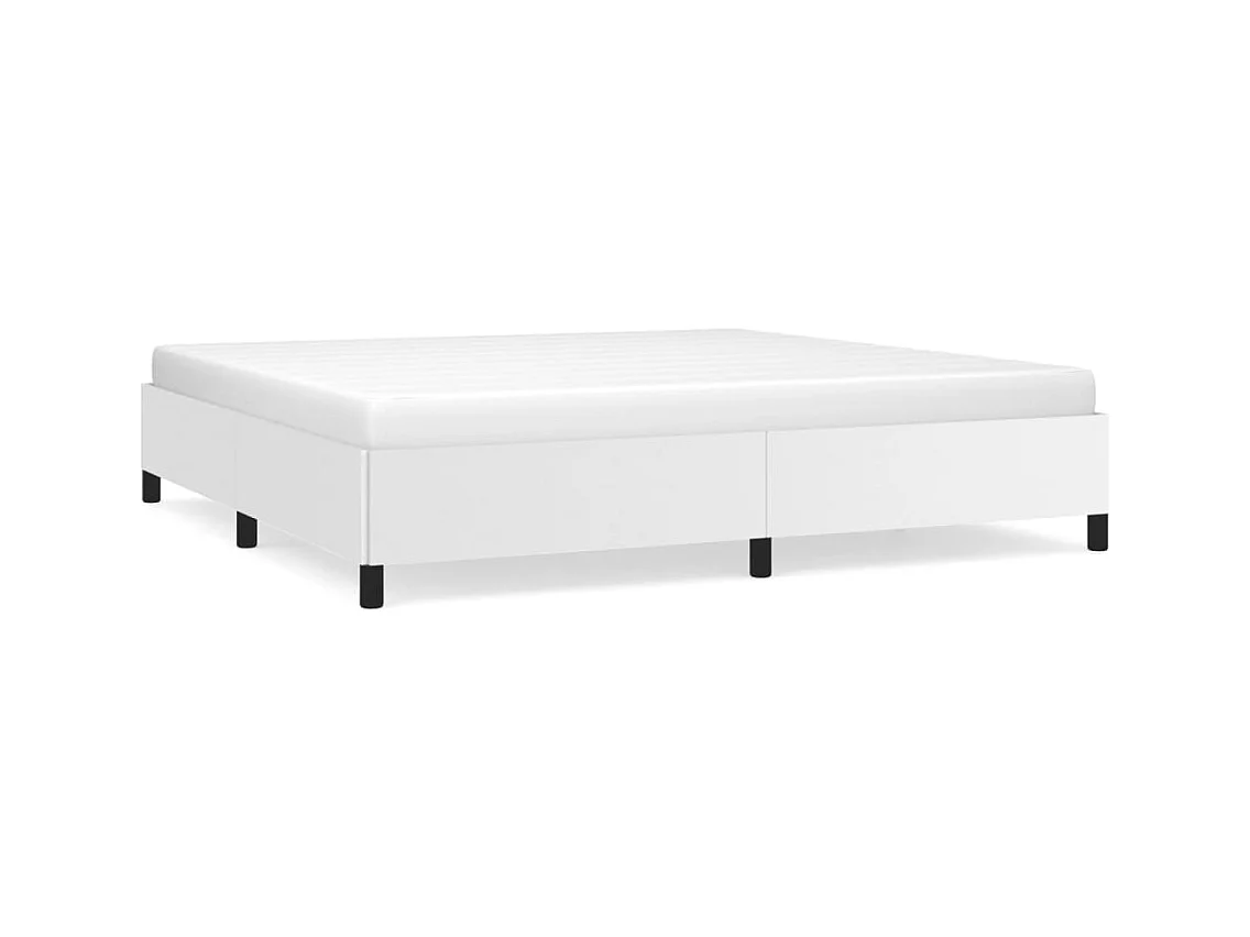Estructura de cama sin colchón blanca 200x200 cm símil piel