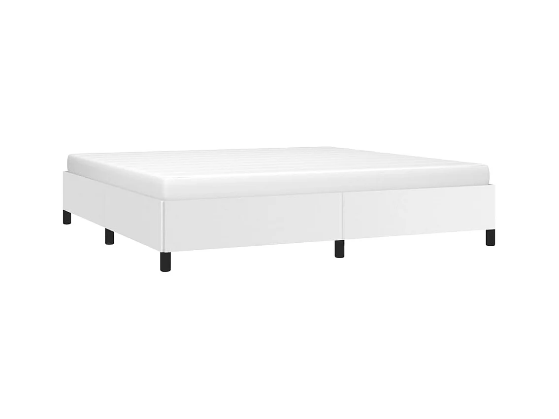 Estructura de cama sin colchón blanca 200x200 cm símil piel