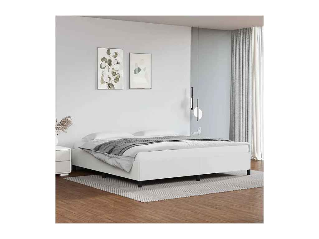 Bedframe zonder matras wit 200x200 cm kunstleer