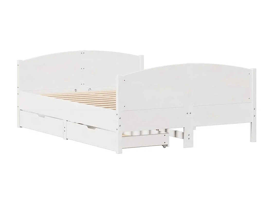 Estructura de cama sin colchón blanco 120x190 cm madera maciza de pino